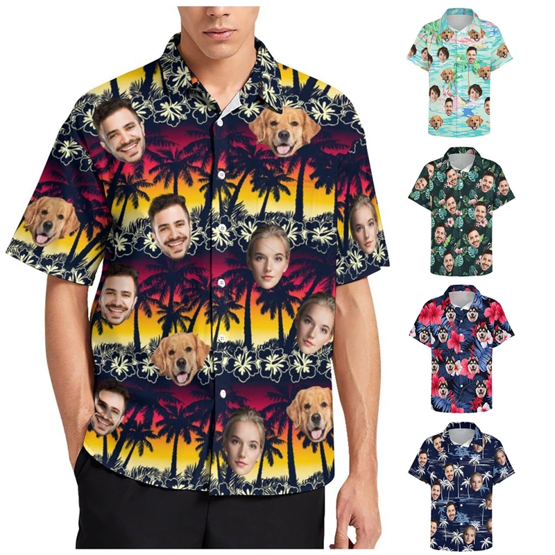 Funny Custom Face Pet Couple Hawaiian Shirt Summer Fashion Personalized 3D Printed Shirt Casual Oversized Unisex DIY Blouses
Funny Custom Face Pet Couple Hawaiian Shirt Summer Fashion Personalized 3D Printed Shirt Casual Oversized Unisex DIY Blouses