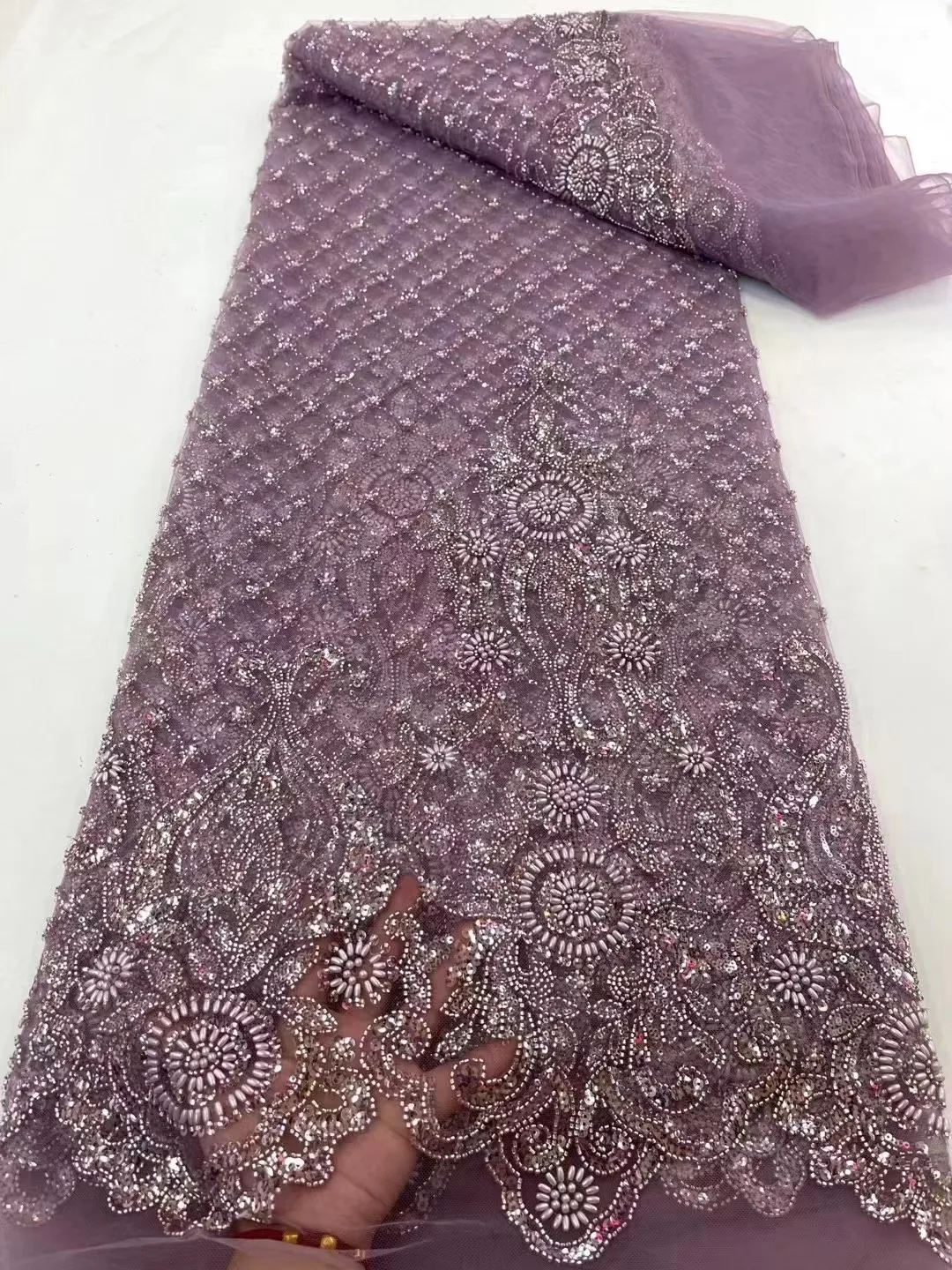 Nigerian Embroidery Pearls Sequins Beaded Lace Fabric 2024 High Quality Fuchsia Pink African French Tulle Bridal Mesh Lace
Nigerian Embroidery Pearls Sequins Beaded Lace Fabric 2024 High Quality Fuchsia Pink African French Tulle Bridal Mesh Lace