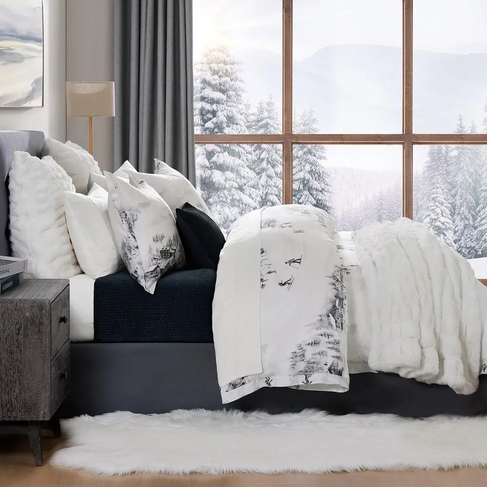 Accents Ski Life Eucalyptus 3 Piece Queen Lyocell Duvet Cover Set, White Gray Snow Mountain Pine Tree Print Bed Set, Lodge Mode
Accents Ski Life Eucalyptus 3 Piece Queen Lyocell Duvet Cover Set, White Gray Snow Mountain Pine Tree Print Bed Set, Lodge Mode