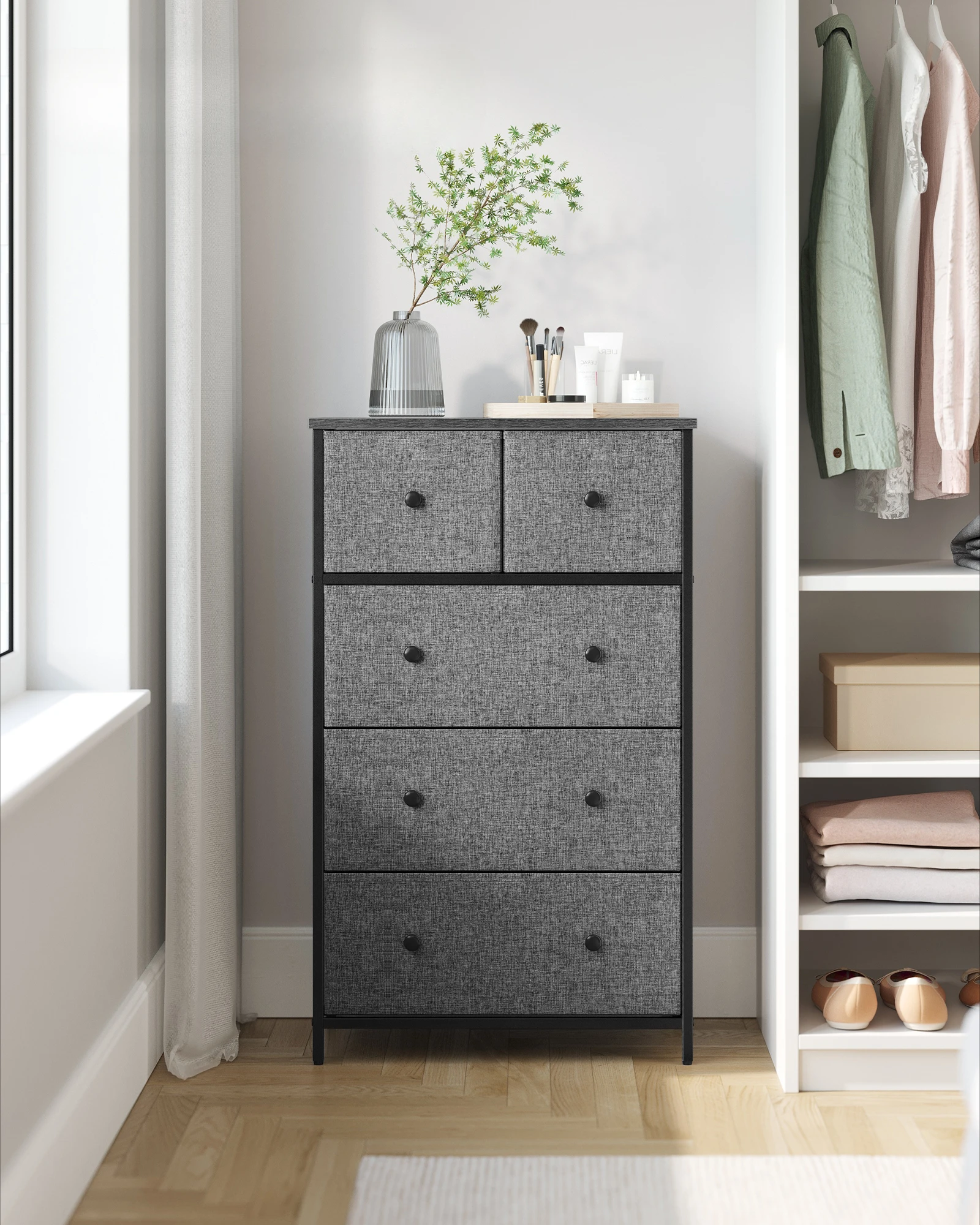 -Living Room Cabinet Customized Fabric Drawer Dresser 5 Drawers Storage Cabinet With Wood Top Shelf
-Living Room Cabinet Customized Fabric Drawer Dresser 5 Drawers Storage Cabinet With Wood Top Shelf