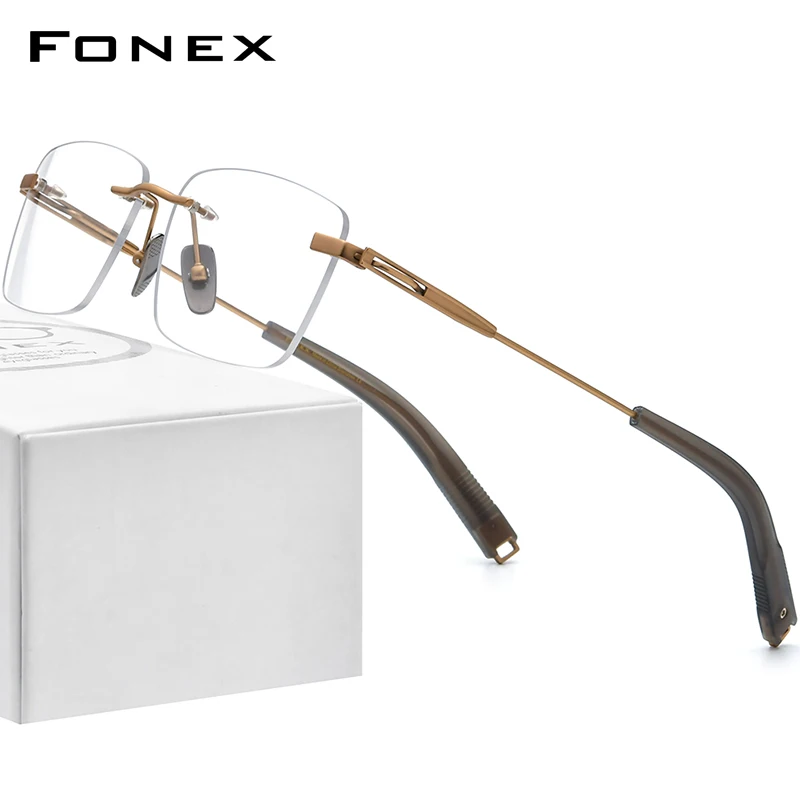 FONEX Pure Titanium Eyeglasses Frame Men 2022 New Retro Vintage Glasses Rimless Square Eyewear 80814
FONEX Pure Titanium Eyeglasses Frame Men 2022 New Retro Vintage Glasses Rimless Square Eyewear 80814
