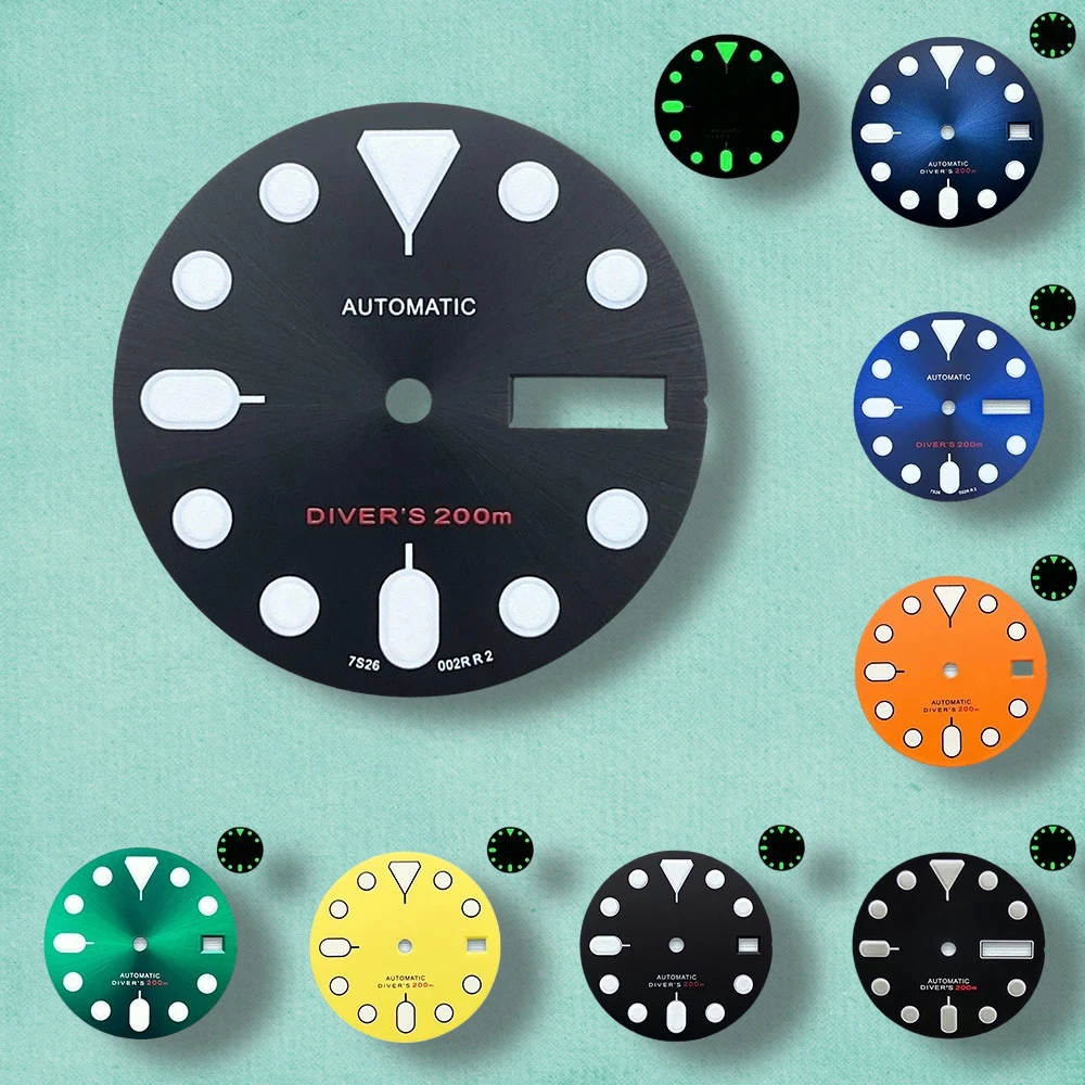 28.5mm S Logo SKX007 Dial Fit NH36/4R36 Movement Green Luminous Matte/Sunray Dial Watch Modification Accessories
28.5mm S Logo SKX007 Dial Fit NH36/4R36 Movement Green Luminous Matte/Sunray Dial Watch Modification Accessories