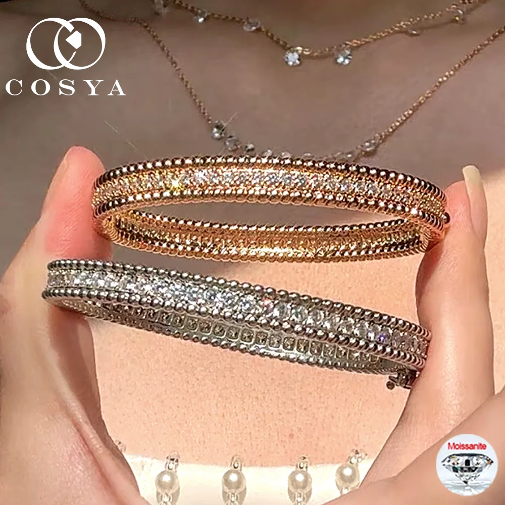 COSYA настоящий браслет с муассанитом и бриллиантами для женщин, серебро S925, золото 18 карат, цвет D, VVS1, браслет, изысканные ювелирные изделия для вечеринок, подарок
COSYA настоящий браслет с муассанитом и бриллиантами для женщин, серебро S925, золото 18 карат, цвет D, VVS1, браслет, изысканные ювелирные изделия для вечеринок, подарок