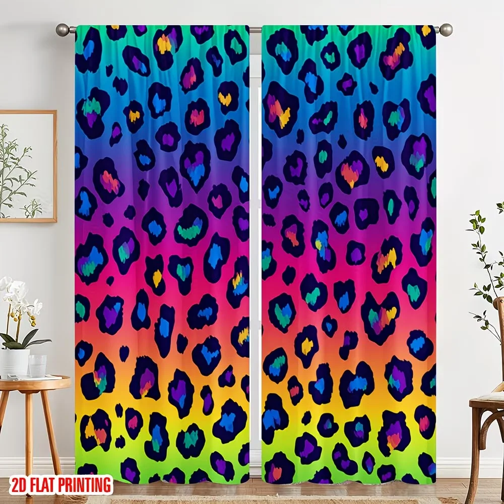 2pcs Rainbow Leopard Print Curtains - Rod Pocket Window Drapes. Geometry Window Treatments
2pcs Rainbow Leopard Print Curtains - Rod Pocket Window Drapes. Geometry Window Treatments