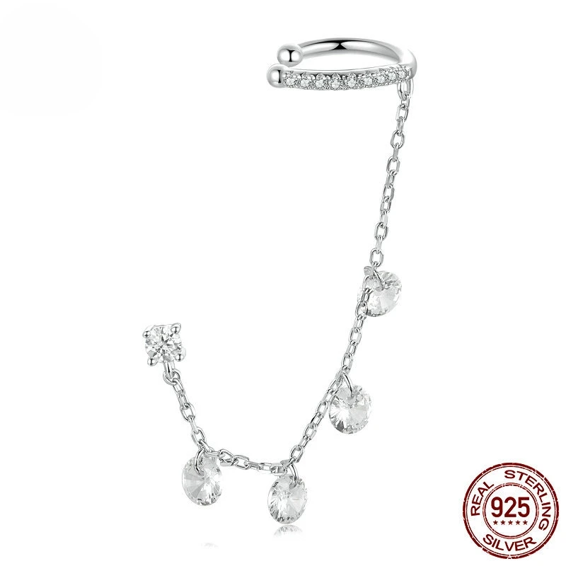 Dawn's Jewel Smart Thin And Glittering Zircon Tassel Ear Clip Sterling Silver S925 Earrings For Girls Single Studs Women
Dawn's Jewel Smart Thin And Glittering Zircon Tassel Ear Clip Sterling Silver S925 Earrings For Girls Single Studs Women