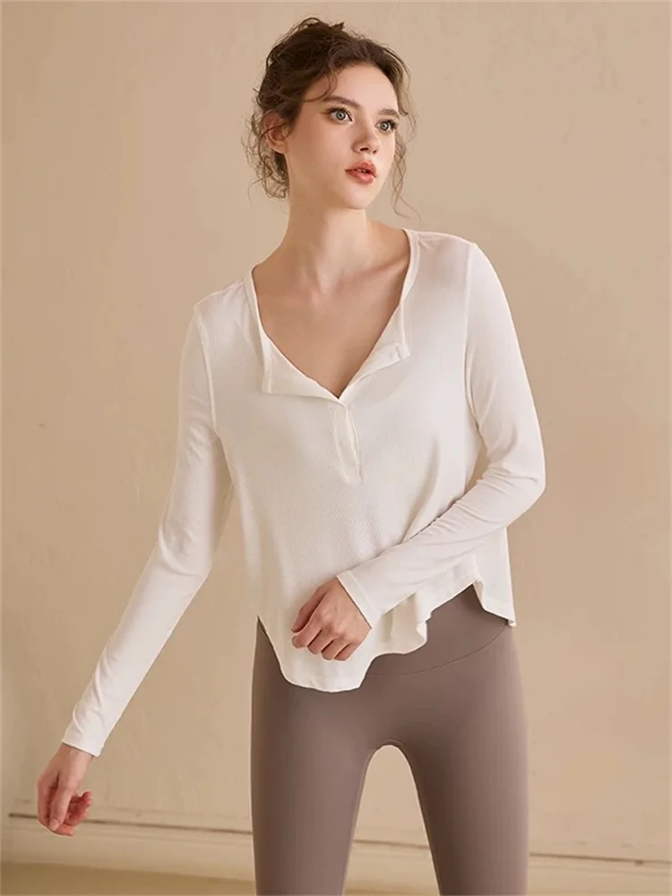 Women's Yoga Fitn Long Sve T-irt V-Ne Loose Running Sportswear Qui Dry Autumn Winter New Arrival Ocnltiy Brand
Women's Yoga Fitn Long Sve T-irt V-Ne Loose Running Sportswear Qui Dry Autumn Winter New Arrival Ocnltiy Brand