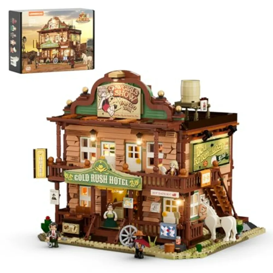 Western-Inn Lighting-Building-Bricks Set - 2682 Pcs The Old West Inn Light Construction Hotel Building Model Set for Adults and
Western-Inn Lighting-Building-Bricks Set - 2682 Pcs The Old West Inn Light Construction Hotel Building Model Set for Adults and