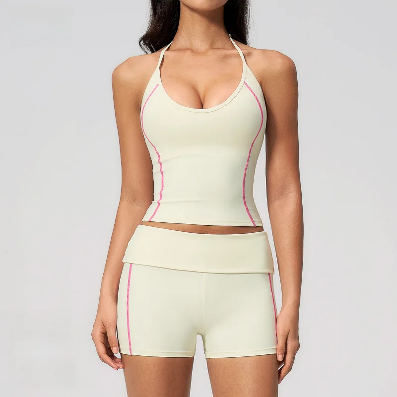 Women's Tracksuit Yoga Outfit Set With Halter Neck Slim Fit Sportswear Woman Gym Woman Sports Sets Athletic Wear Female Clothing
Women's Tracksuit Yoga Outfit Set With Halter Neck Slim Fit Sportswear Woman Gym Woman Sports Sets Athletic Wear Female Clothing