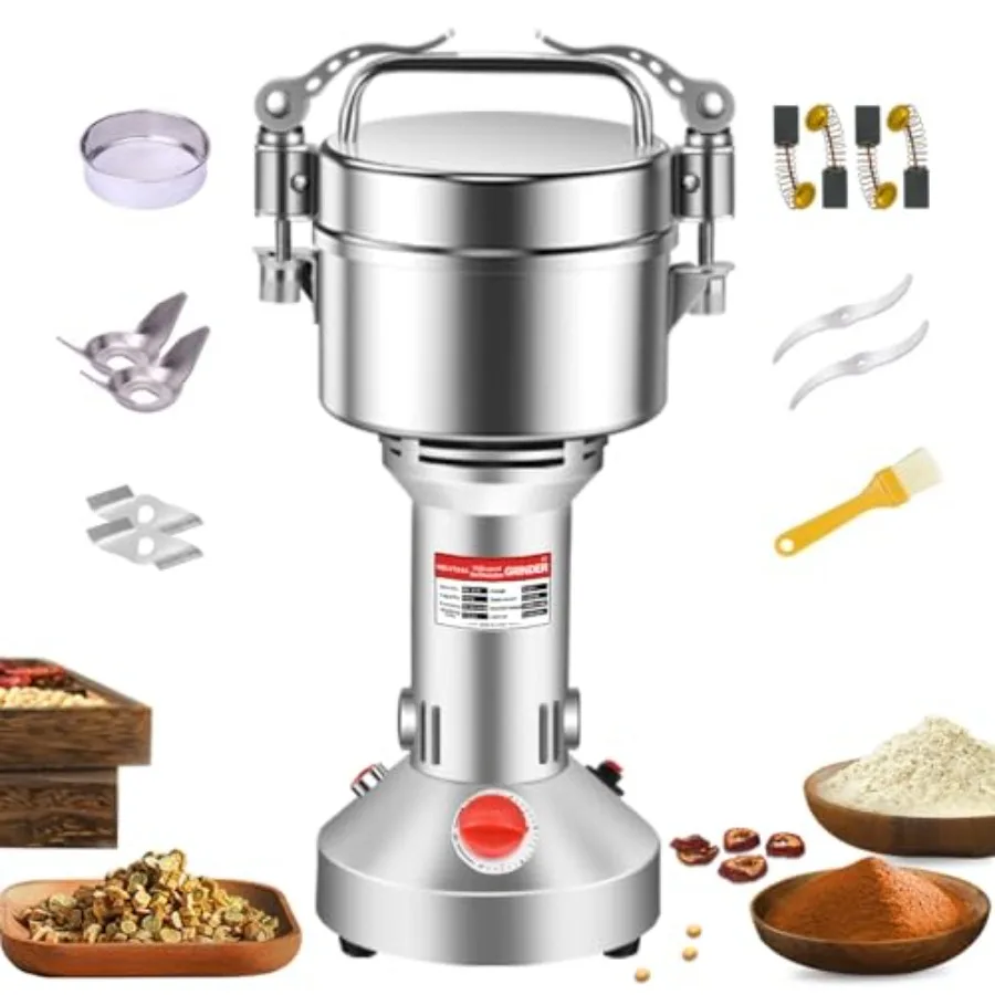 550g High-Speed Electric Spice Grinder 2000W Stainless Steel Flour Mill for Coffee Corn Pepper Herbs Wheat Rice with Efficient
550g High-Speed Electric Spice Grinder 2000W Stainless Steel Flour Mill for Coffee Corn Pepper Herbs Wheat Rice with Efficient