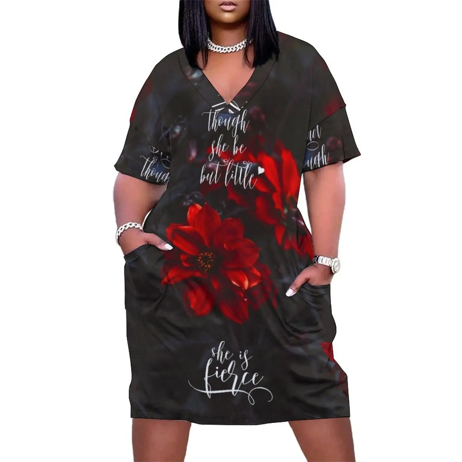 And though she be but little she is fierce (Blood Red Flowers). Loose Pocket Dress luxury evening dresses 2025 Women's dresses
And though she be but little she is fierce (Blood Red Flowers). Loose Pocket Dress luxury evening dresses 2025 Women's dresses