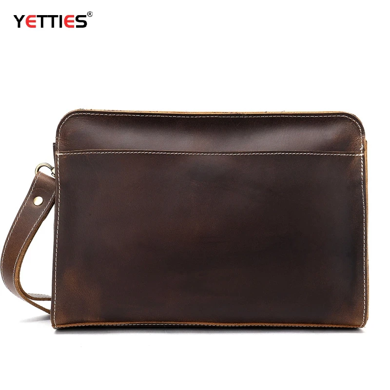 YETTIES Men's Vintage Crazy Horse Leather Clutch | Top Grain Cowhide Handheld Purse | Spacious Business Tote Bag
YETTIES Men's Vintage Crazy Horse Leather Clutch | Top Grain Cowhide Handheld Purse | Spacious Business Tote Bag