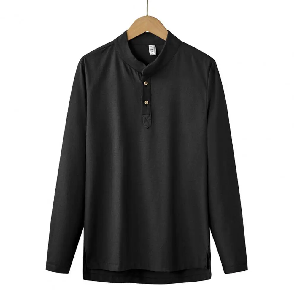 Men Shirt Stylish Men's Stand Collar Pullover Soft Casual Long Sleeve Shirt with Irregular Split Hem Button Details Stand Collar
Men Shirt Stylish Men's Stand Collar Pullover Soft Casual Long Sleeve Shirt with Irregular Split Hem Button Details Stand Collar