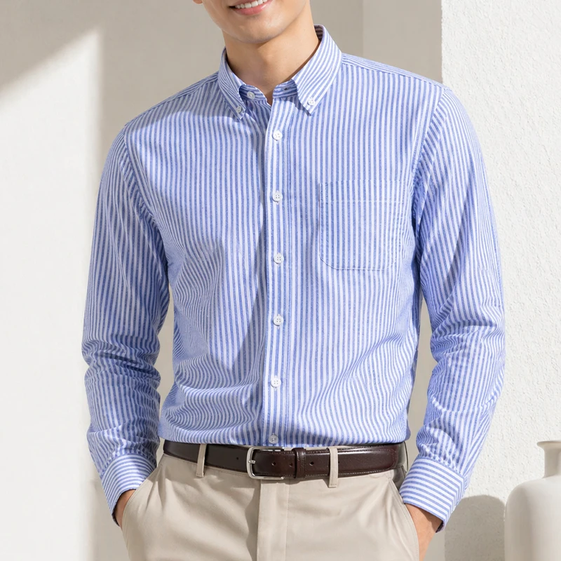New in Tops Pure Cotton Oxford Plaid Striped Shirts For Men Long Sleeve Classic Business Formal Slim Fit Casual Designer Clothes
New in Tops Pure Cotton Oxford Plaid Striped Shirts For Men Long Sleeve Classic Business Formal Slim Fit Casual Designer Clothes