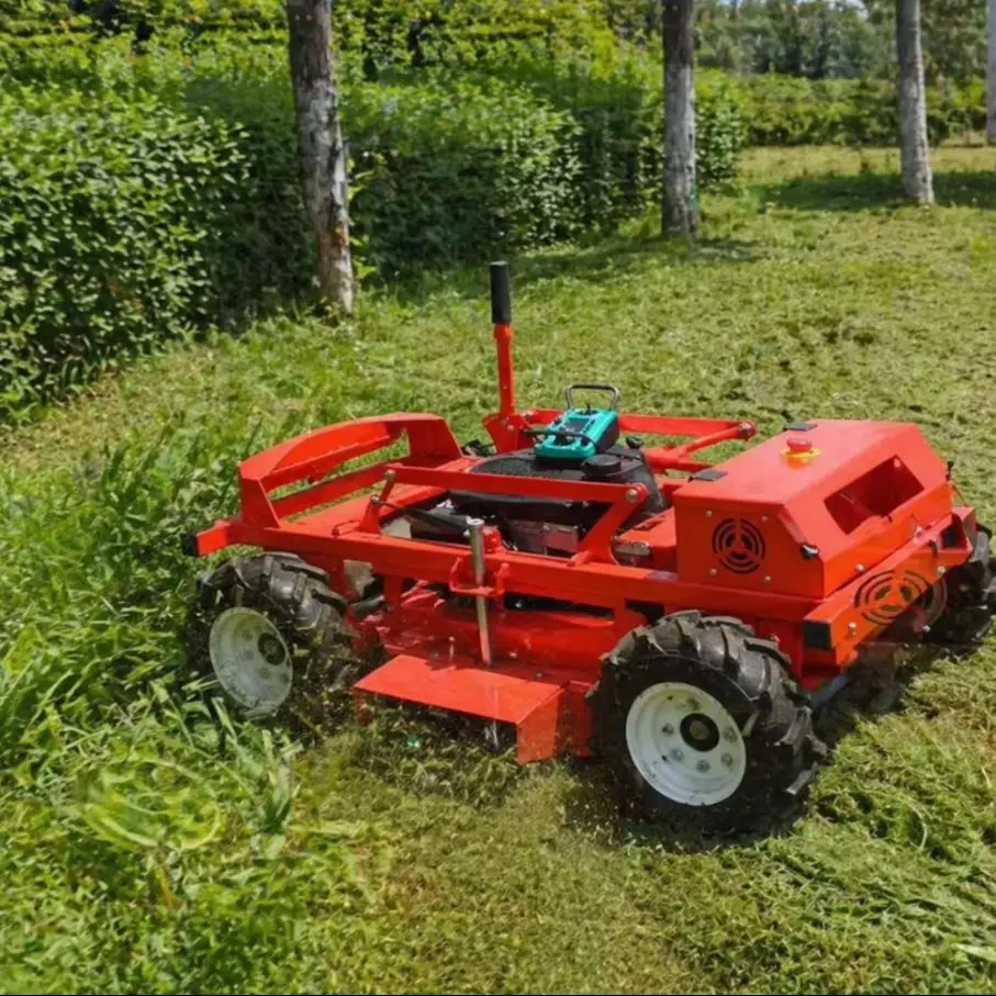 Remote-Controlled All-Terrain Slope Mower Wheeled Self-Propelled Lawn Care Equipment with Shrub Trimmer & Shredder
Remote-Controlled All-Terrain Slope Mower Wheeled Self-Propelled Lawn Care Equipment with Shrub Trimmer & Shredder