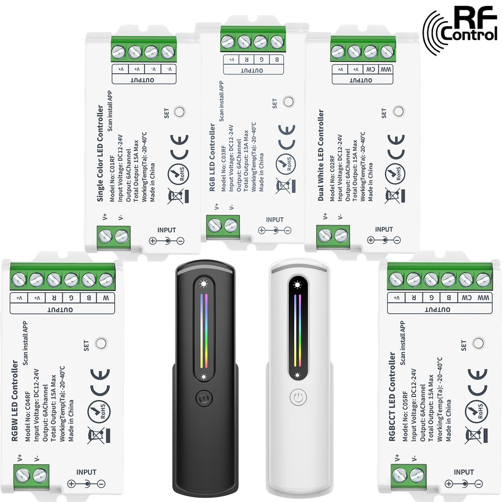 2.4Ghz RF Led Strip Controller Compatiable Milight Series Control 2835 5050 FCOB DIM CCT RGB RGBCW RGBCCT Light Tape DC5-24V
2.4Ghz RF Led Strip Controller Compatiable Milight Series Control 2835 5050 FCOB DIM CCT RGB RGBCW RGBCCT Light Tape DC5-24V