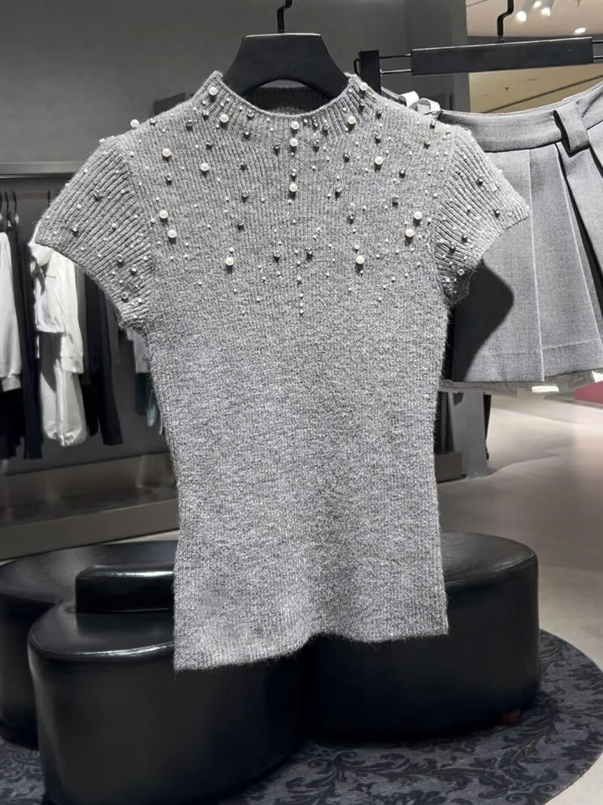 Женский вязаный топ 2026 года, новинка, базовый слой с тяжелой вышивкой бисером, облегающий, в корейском стиле, из полиэстера
Женский вязаный топ 2026 года, новинка, базовый слой с тяжелой вышивкой бисером, облегающий, в корейском стиле, из полиэстера