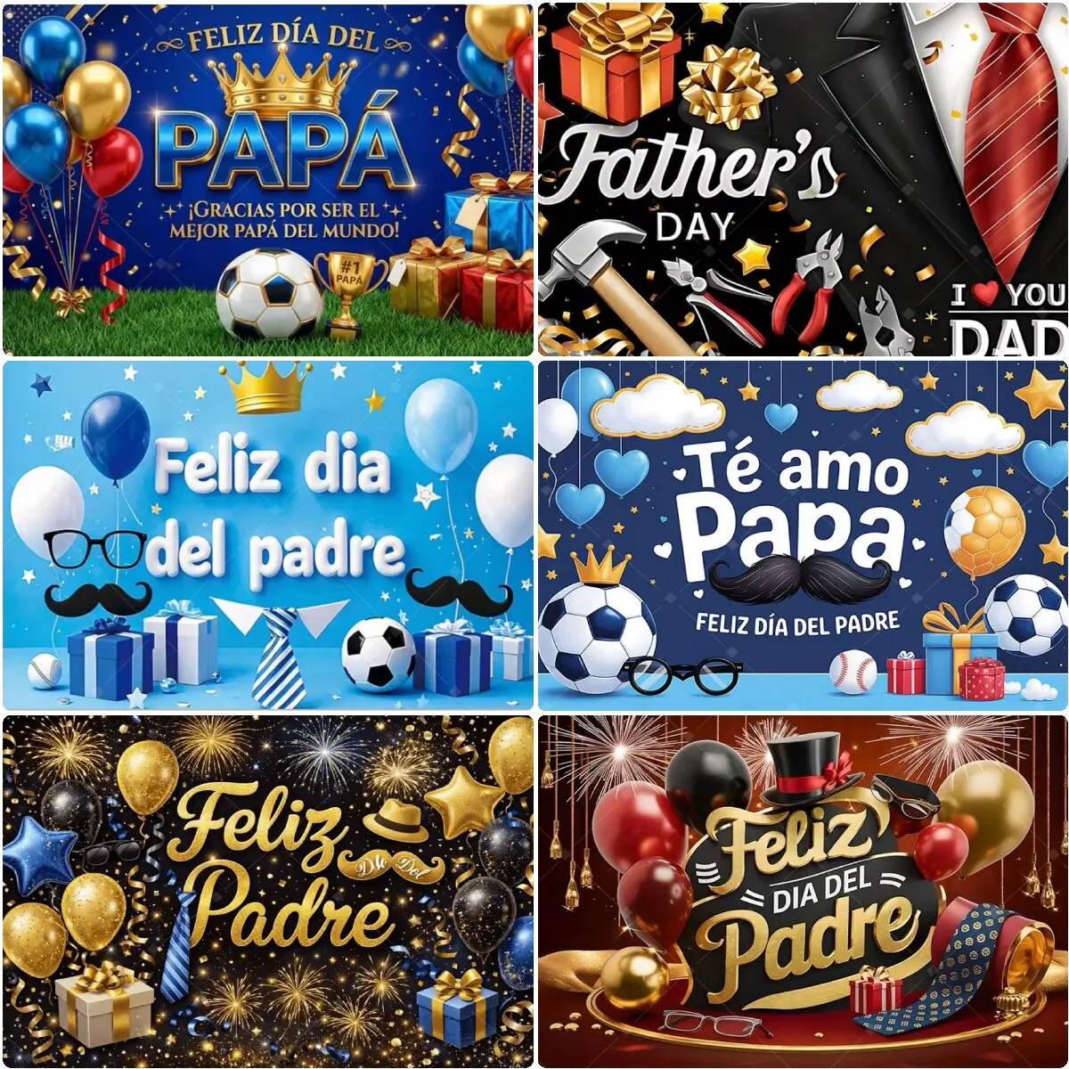 Spanish Feliz Dia Papa Backdrop Father's Day Photo Background Balloon Mustache Tie Banner Dad Party Decoration Booth Props
Spanish Feliz Dia Papa Backdrop Father's Day Photo Background Balloon Mustache Tie Banner Dad Party Decoration Booth Props