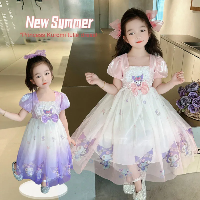 Kids Kuromi Princess Dress Anime Cartoon Summer Breathe Short Sleeve Dresses Sweet A Gauzy Skirt Fashion Puffy Skirt Girl Gift
Kids Kuromi Princess Dress Anime Cartoon Summer Breathe Short Sleeve Dresses Sweet A Gauzy Skirt Fashion Puffy Skirt Girl Gift