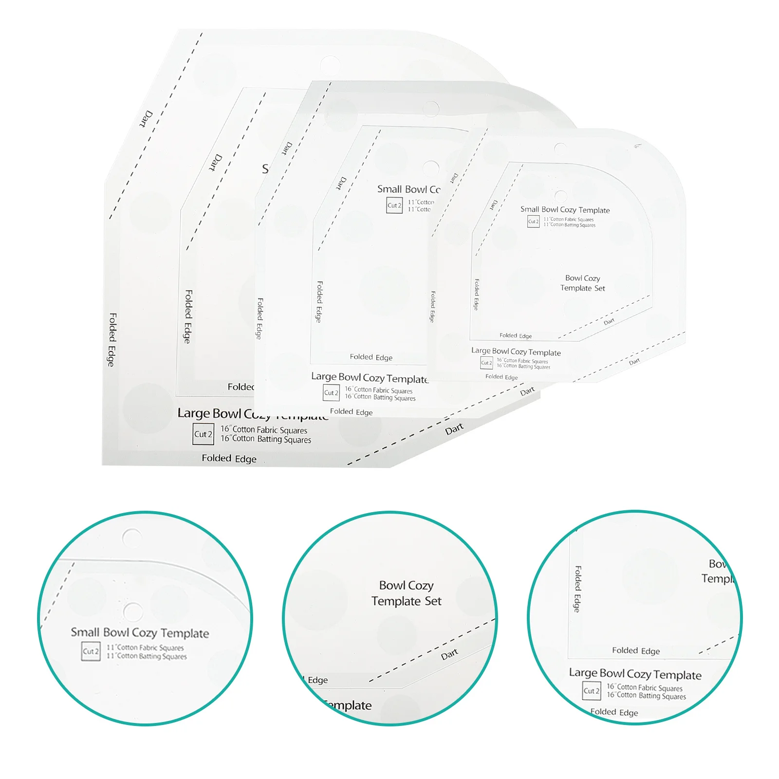 3Pcs Bowl Cozy Acrylic Template Sturdy Reliable Safe Touch DIY Supplies Patchwork Ruler Bowl Cozy Template Patchwork Tool
3Pcs Bowl Cozy Acrylic Template Sturdy Reliable Safe Touch DIY Supplies Patchwork Ruler Bowl Cozy Template Patchwork Tool