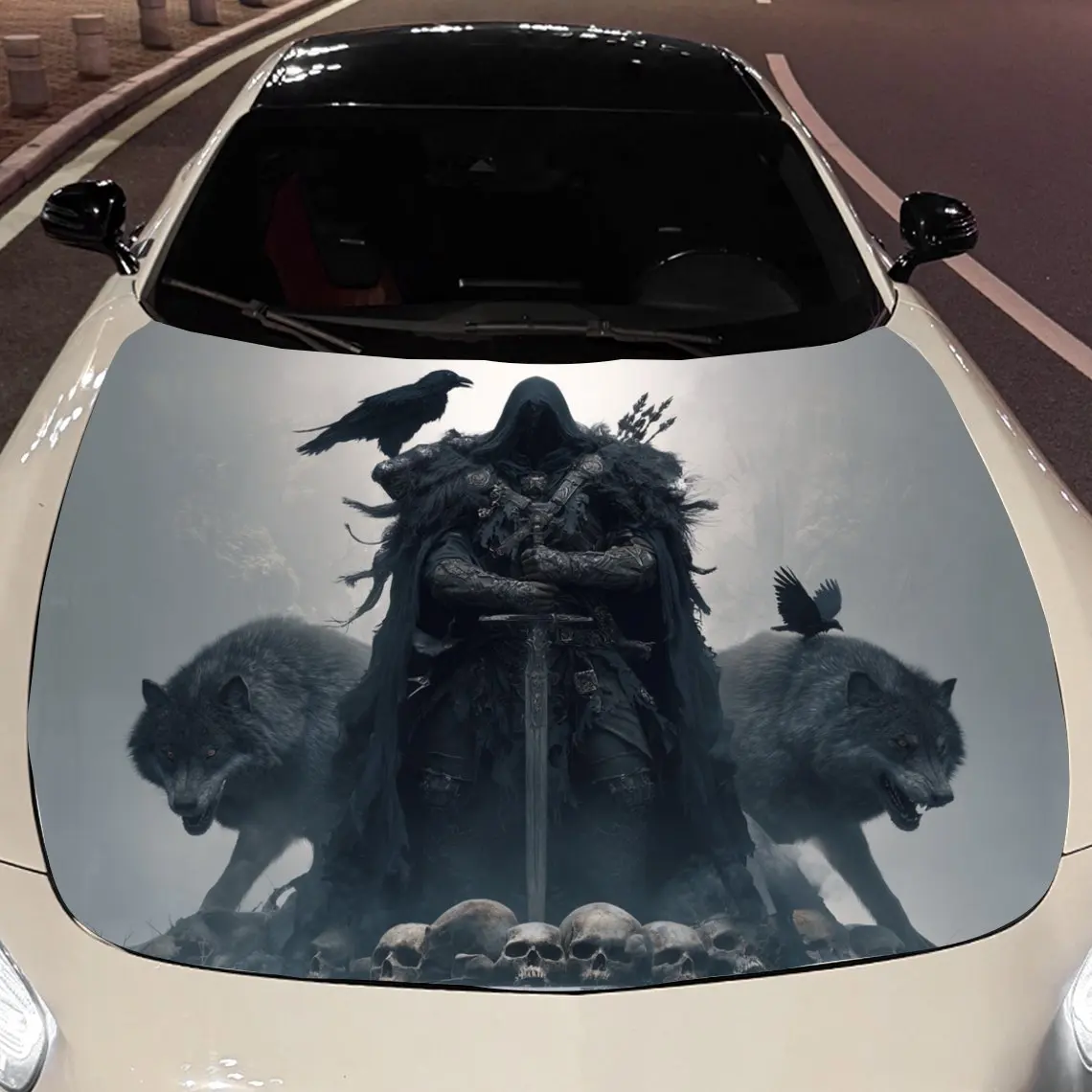 Nether Knight with Wolves and Crows Car Vinyl Wrap, PVC Material Waterproof Car Hood Sticker, Self-Adhesive Scratch-Resistant St
Nether Knight with Wolves and Crows Car Vinyl Wrap, PVC Material Waterproof Car Hood Sticker, Self-Adhesive Scratch-Resistant St