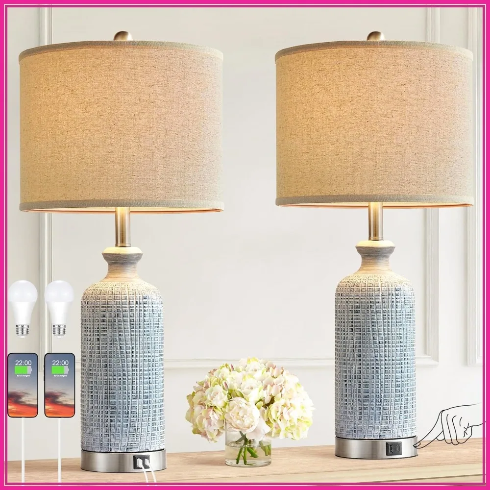 Set of 2 Touch Table Lamps with USB A+C Ports, 27" for Living Room Bedroom, 3-Way Dimmable, LED Bulbs Included
Set of 2 Touch Table Lamps with USB A+C Ports, 27" for Living Room Bedroom, 3-Way Dimmable, LED Bulbs Included