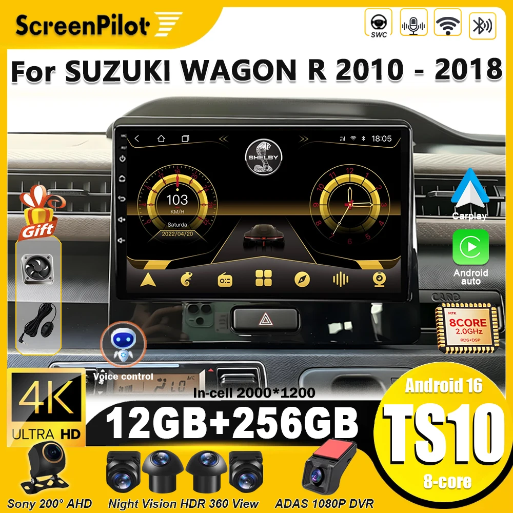 For SUZUKI WAGON R 2010 - 2018 Android 16 Car Radio 2 din Multimedia Video Player Stereo Head Unit Carplay Wifi 4G 8 Core RDS
For SUZUKI WAGON R 2010 - 2018 Android 16 Car Radio 2 din Multimedia Video Player Stereo Head Unit Carplay Wifi 4G 8 Core RDS