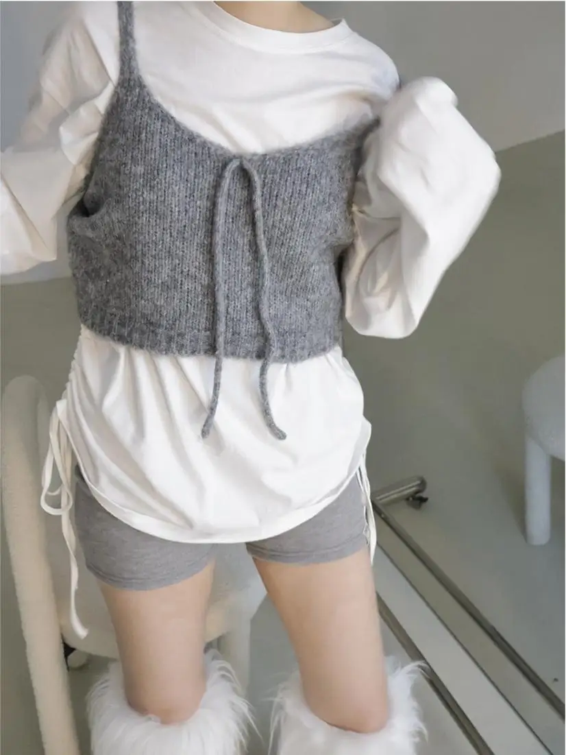 Милый вязаный жилет для девочек, топ с ремешком-бабочкой, весеннее новое поступление, женская модная одежда для поездок на работу, длина, другой материал
Милый вязаный жилет для девочек, топ с ремешком-бабочкой, весеннее новое поступление, женская модная одежда для поездок на работу, длина, другой материал