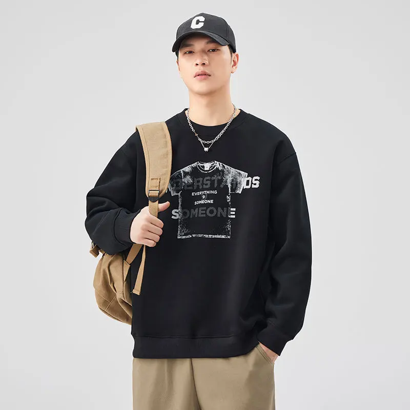 Round Neck Pullover Sweatshirt Men's Autumn New Trend American High Street Top Loose Casual Printed Pullover
Round Neck Pullover Sweatshirt Men's Autumn New Trend American High Street Top Loose Casual Printed Pullover