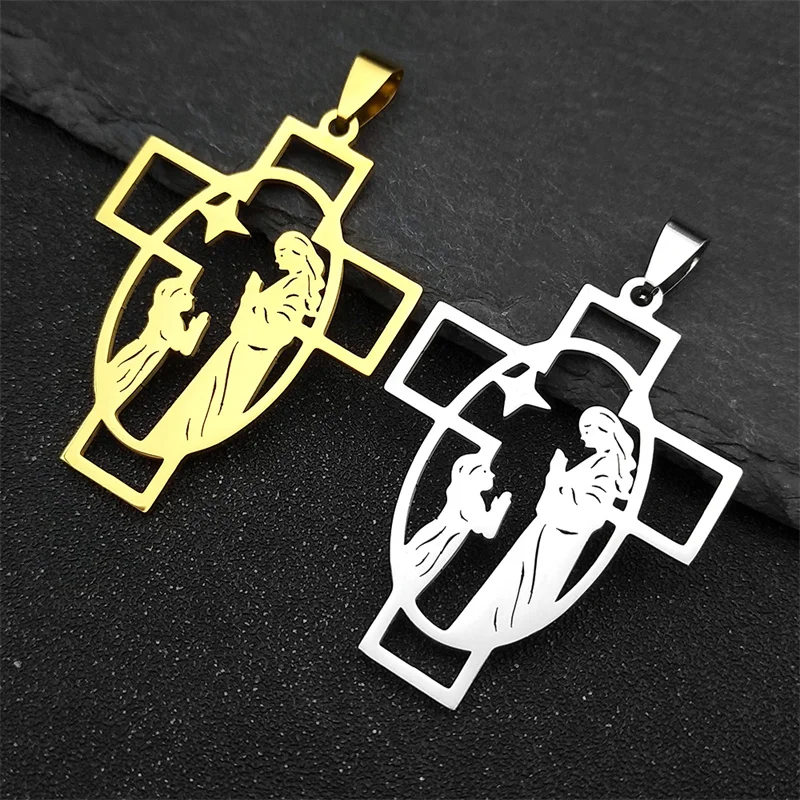 3Pcs Prayer Church Jesus Cross Star Pendants For Men Women Stainless Steel Gold/Silver Color Religion Christian Charms Jewelry
3Pcs Prayer Church Jesus Cross Star Pendants For Men Women Stainless Steel Gold/Silver Color Religion Christian Charms Jewelry