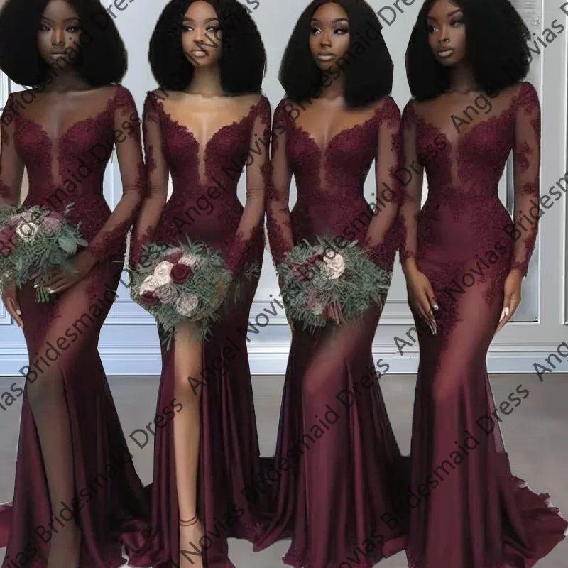 Long Sexy Mermaid Burgundy Bridesmaid Dresses Wedding Party Maid Of Honor Dress Vestidos De Boda Para Fiestas Customized
Long Sexy Mermaid Burgundy Bridesmaid Dresses Wedding Party Maid Of Honor Dress Vestidos De Boda Para Fiestas Customized
