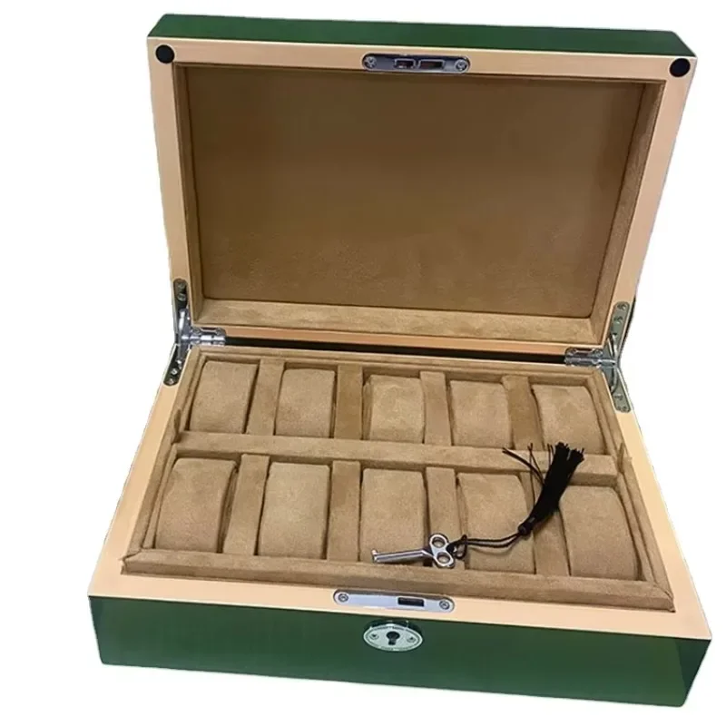 10 slot watch wood winding machine case set high-gloss green wooden bag
10 slot watch wood winding machine case set high-gloss green wooden bag