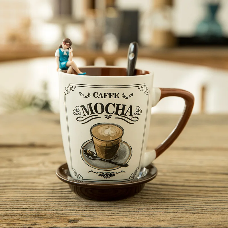 Cross-border European luxury coffee cup cappuccino latte cup retro ceramic mug with lid spoon
Cross-border European luxury coffee cup cappuccino latte cup retro ceramic mug with lid spoon