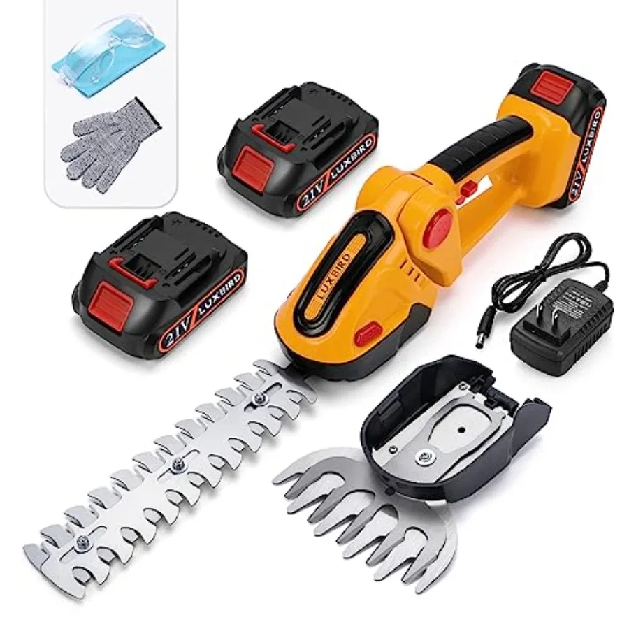 2-in-1 Mini Hedge Trimmer Cordless, Light Handheld Grass Trimmer, Electric Shrub Trimmer with 2Pcs Rechargeable Batteries Yello
2-in-1 Mini Hedge Trimmer Cordless, Light Handheld Grass Trimmer, Electric Shrub Trimmer with 2Pcs Rechargeable Batteries Yello
