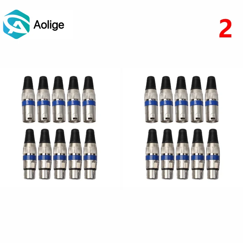 5 pcs of Blue NG4S XLR 3 Pin Female Connectors - Premier Choice for Microphone Cable Setup
5 pcs of Blue NG4S XLR 3 Pin Female Connectors - Premier Choice for Microphone Cable Setup