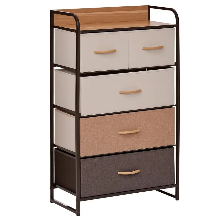 5Drawer Fabric Dresser Tower, 4Tier Storage Organizer with Steel Frame for Hallway, Bedroom and Closet, Maple Wood
5Drawer Fabric Dresser Tower, 4Tier Storage Organizer with Steel Frame for Hallway, Bedroom and Closet, Maple Wood
