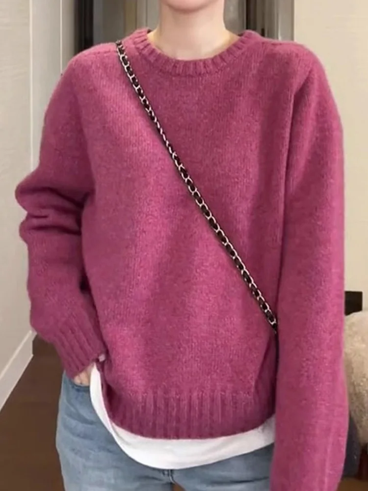 Женский мягкий уютный повседневный круглый вязаный свитер большого размера в Корейском стиле, осенне-зимняя верхняя одежда, длинный свек, свободный крой irt
Женский мягкий уютный повседневный круглый вязаный свитер большого размера в Корейском стиле, осенне-зимняя верхняя одежда, длинный свек, свободный крой irt