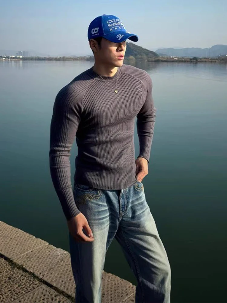 Мужской вязаный свитер в полоску, облегающий, для фитнеса и спорта, базовый слой, осенне-зимний, повседневный, в американском стиле
Мужской вязаный свитер в полоску, облегающий, для фитнеса и спорта, базовый слой, осенне-зимний, повседневный, в американском стиле