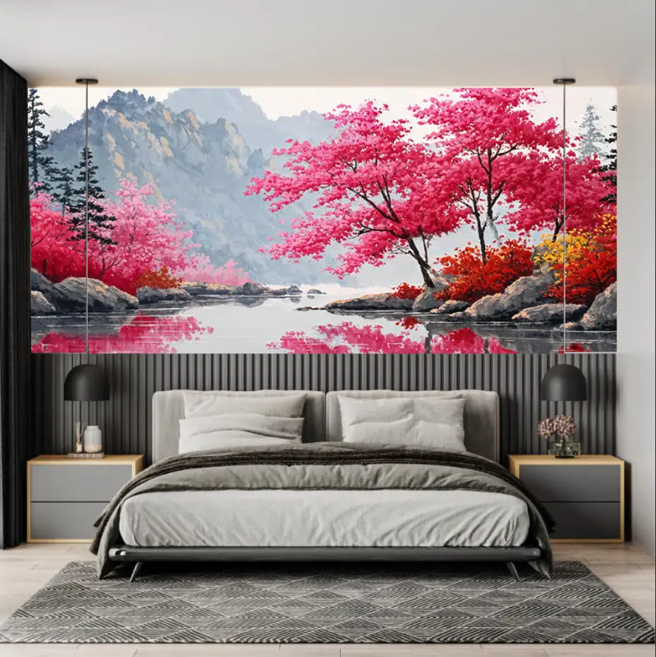 Customized Size Mural Watercolor Effect Pink Cherry Blossom Landscape Wallpaper Home Decoration Pink Mountains and Trees Murals
Customized Size Mural Watercolor Effect Pink Cherry Blossom Landscape Wallpaper Home Decoration Pink Mountains and Trees Murals