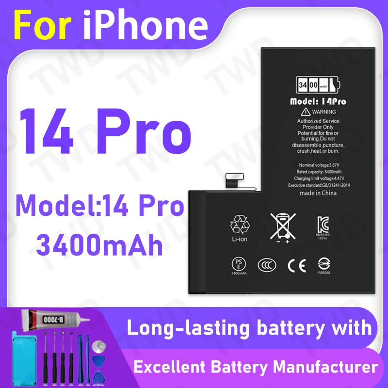 Diagnostic Battery 3400mAh show genuine part no pop up message for iphone 14 Pro New High Quanlity replacment+Free Tools
Diagnostic Battery 3400mAh show genuine part no pop up message for iphone 14 Pro New High Quanlity replacment+Free Tools