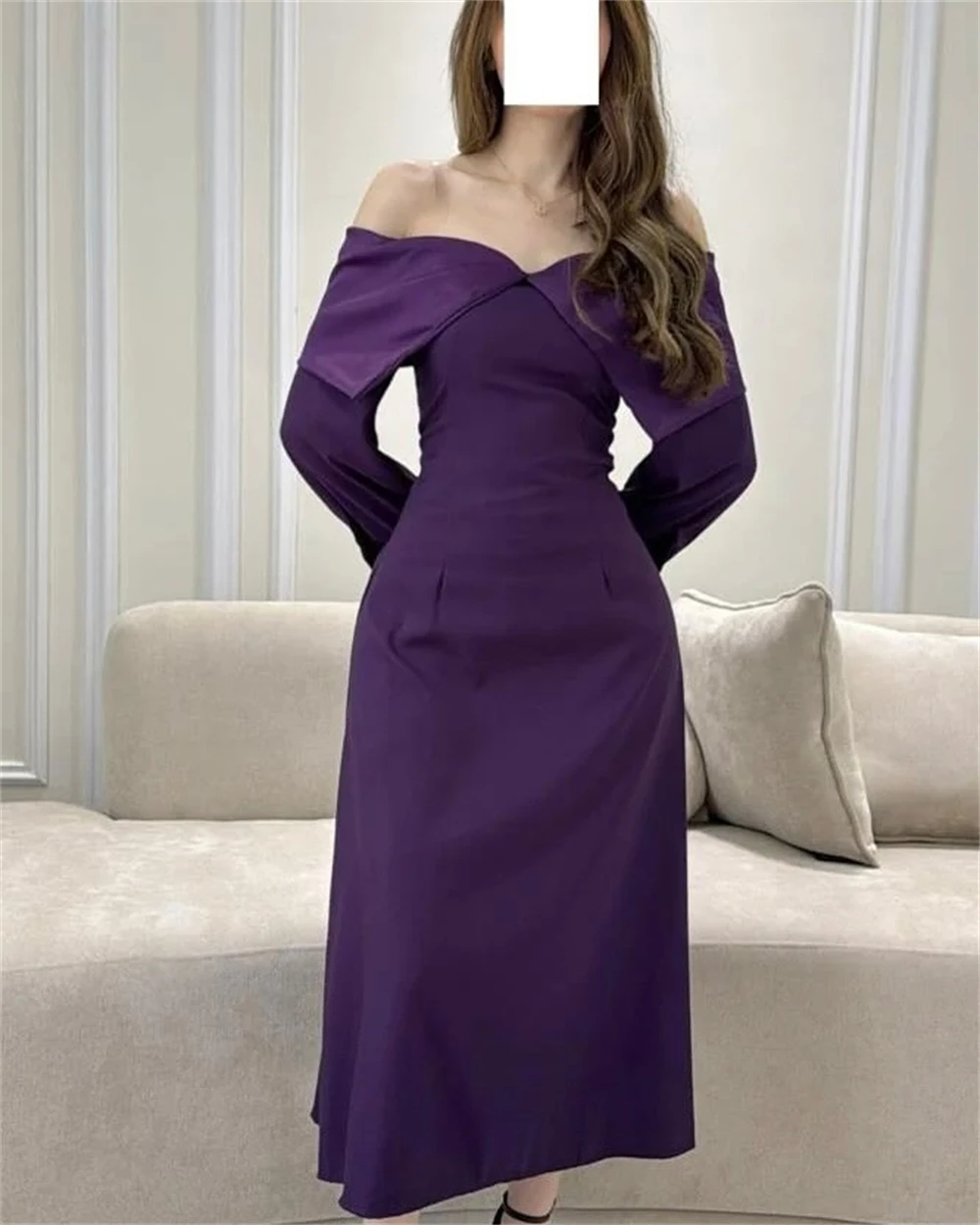 Customized High Quality Purple Jersey Evening Dress Temperament Strapless Off the Shoulder Long Sleeves Bespoke Occasion Gowns
Customized High Quality Purple Jersey Evening Dress Temperament Strapless Off the Shoulder Long Sleeves Bespoke Occasion Gowns
