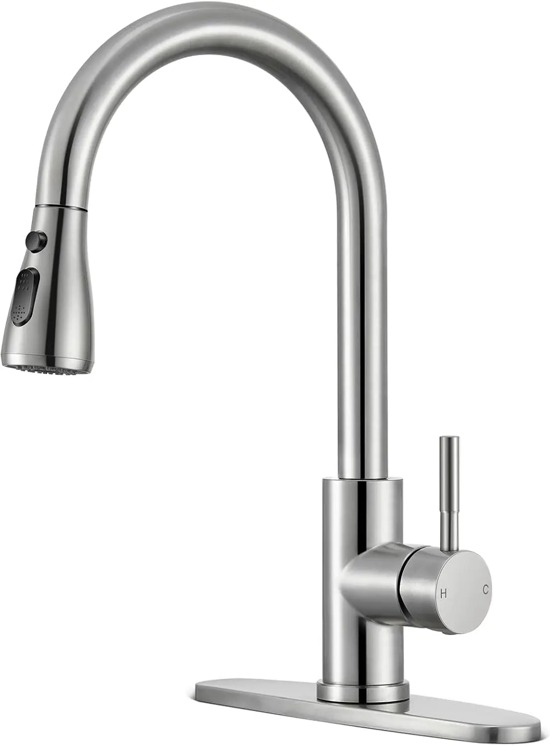 High Arc Pull Down Sprayer Kitchen Faucet, Stainless Steel Single Handle for Sink in Brushed Nickel
High Arc Pull Down Sprayer Kitchen Faucet, Stainless Steel Single Handle for Sink in Brushed Nickel