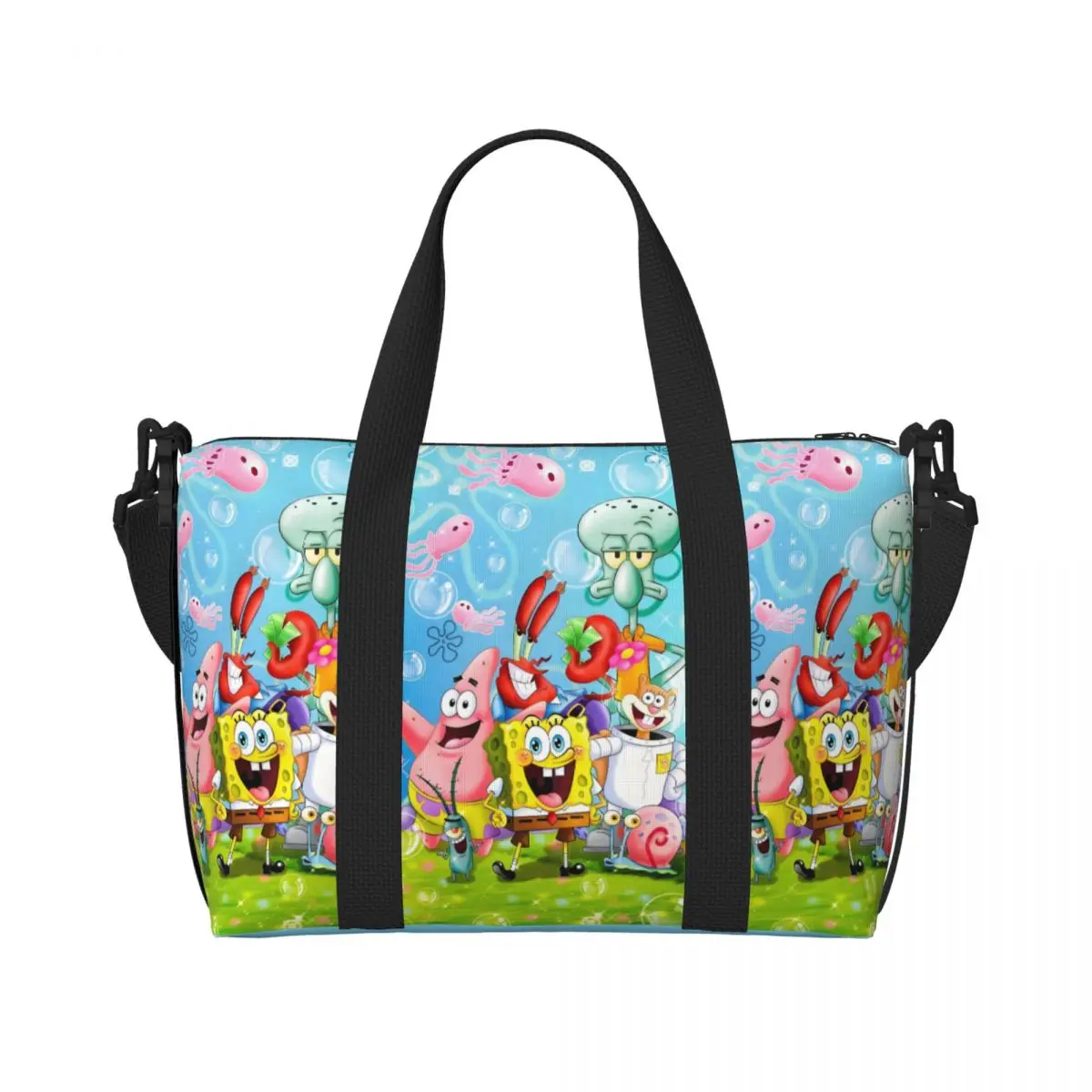 Custom SpongeBobed Beach Tote Bag for Women Cute Cartoon Large Compartment Beach Gym Travel Bags
Custom SpongeBobed Beach Tote Bag for Women Cute Cartoon Large Compartment Beach Gym Travel Bags