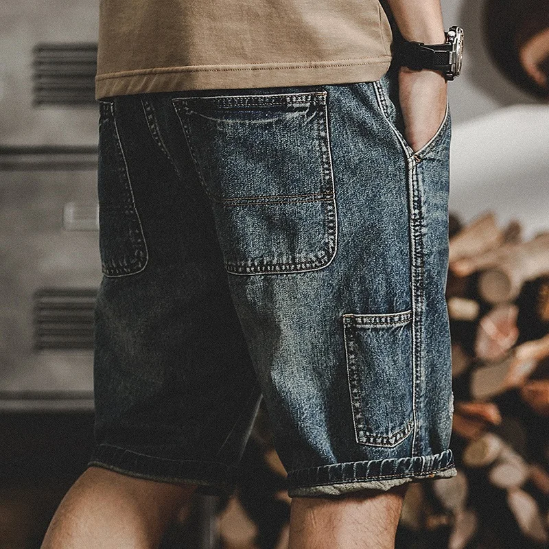 Мужские летние джинсовые брюки American Sle Workwear, винтажные, свободного кроя, прямые, из плотного денима, новинка 2023 года, длина до колена
Мужские летние джинсовые брюки American Sle Workwear, винтажные, свободного кроя, прямые, из плотного денима, новинка 2023 года, длина до колена