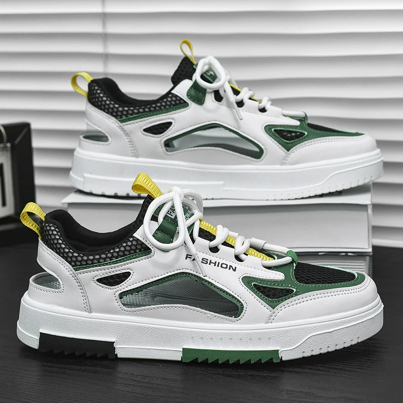 Мужская прогулочная обувь, летние дышащие сетчатые спортивные кроссовки для отдыха, модные уличные легкие мужские туфли на плоской подошве для скейтбординга
Мужская прогулочная обувь, летние дышащие сетчатые спортивные кроссовки для отдыха, модные уличные легкие мужские туфли на плоской подошве для скейтбординга