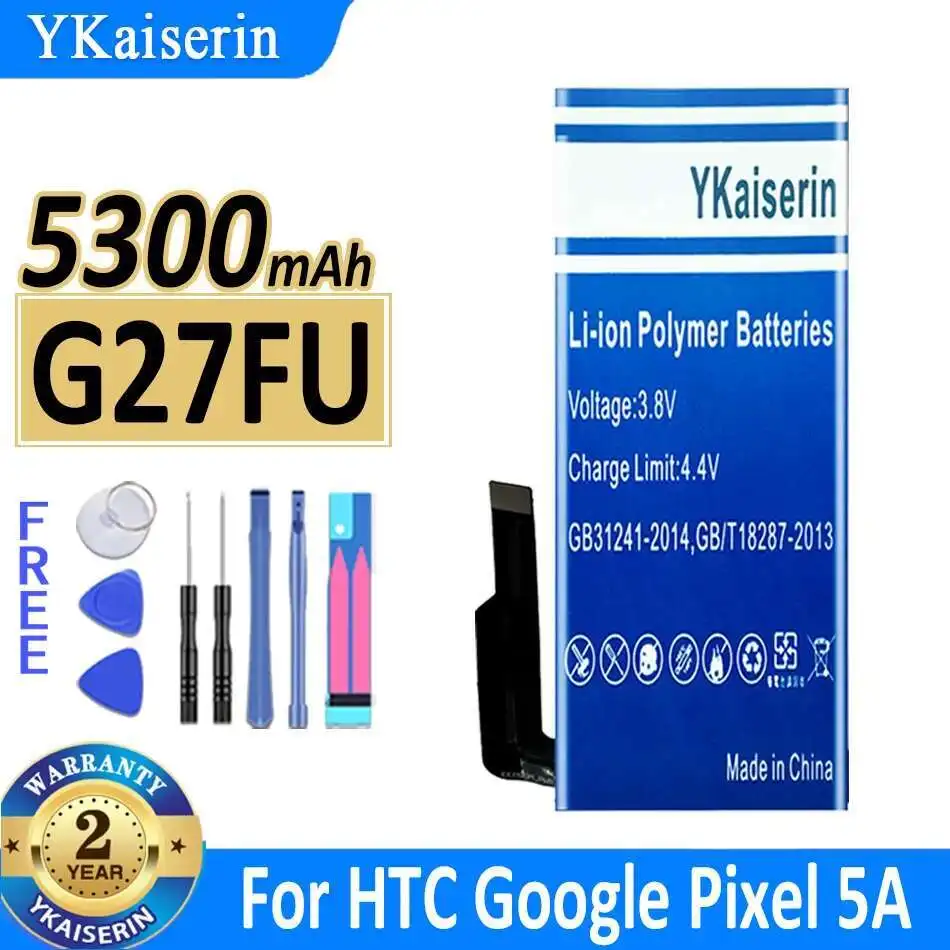 High-Capacity Mobile Phone Battery G27FU For Htc For Google Pixel 5A Environmentally Friendly 5300mAh
High-Capacity Mobile Phone Battery G27FU For Htc For Google Pixel 5A Environmentally Friendly 5300mAh