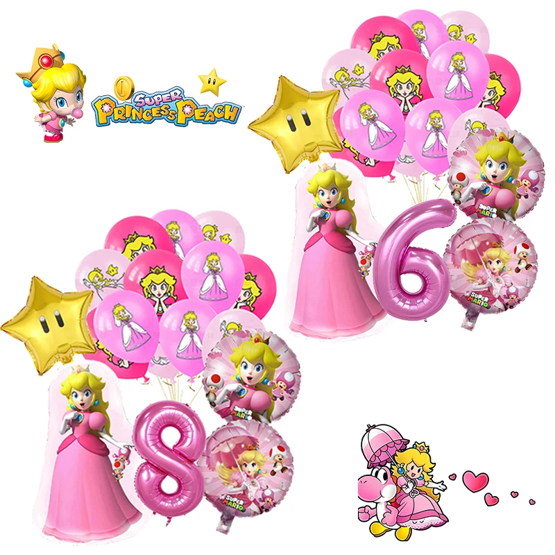 Princess Peach Balloons Marios Theme Decorative Balloons Cartoon Figure Birthday Party Aluminium Foil 1-10 Digital Balloon Sets
Princess Peach Balloons Marios Theme Decorative Balloons Cartoon Figure Birthday Party Aluminium Foil 1-10 Digital Balloon Sets