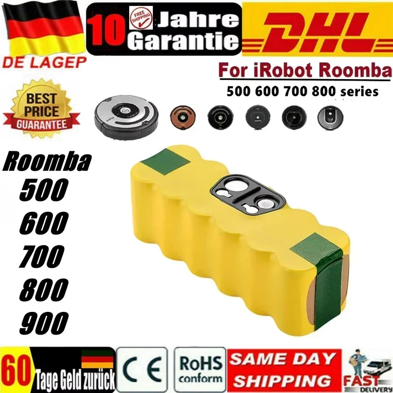Original 12800mAh 14.4V Battery for iRobot Roomba 500 600 700 800 Series 510 530 550 580 620 630 650 760 Vacuum Cleaner Battery
Original 12800mAh 14.4V Battery for iRobot Roomba 500 600 700 800 Series 510 530 550 580 620 630 650 760 Vacuum Cleaner Battery
