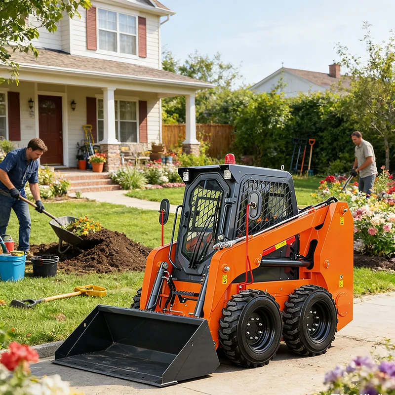Customized Mini Skid Steer Loader Wheeled Crawler Skid Loader with Quick Attach System for Construction Agricultural Landscaping
Customized Mini Skid Steer Loader Wheeled Crawler Skid Loader with Quick Attach System for Construction Agricultural Landscaping