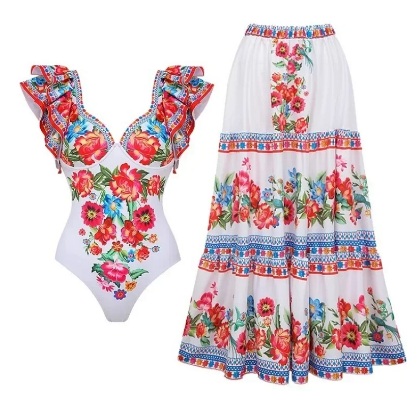 Swimsuit for Women, One Piece Printed Ruffle Swimwear, Monochrome Beach Dress, Elegant Bathing Suit, New, 2024
Swimsuit for Women, One Piece Printed Ruffle Swimwear, Monochrome Beach Dress, Elegant Bathing Suit, New, 2024