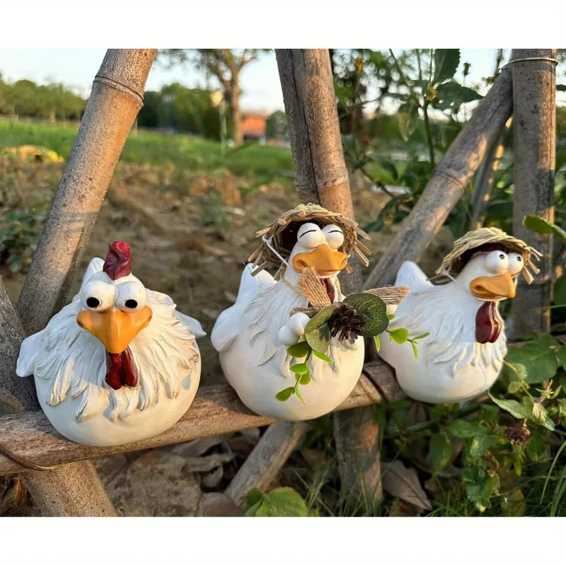 3pcs Whimsical Farm Chicken Statues, Resin Crafted Fencing Decor, Adorable Hen Figurines, Realistic Animal Sculpture, with No El
3pcs Whimsical Farm Chicken Statues, Resin Crafted Fencing Decor, Adorable Hen Figurines, Realistic Animal Sculpture, with No El